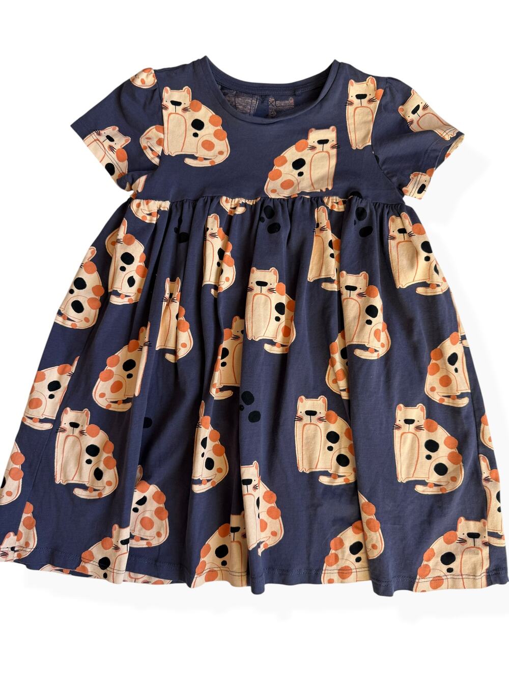 Next Girls 4-5 Years Cat Print Short Sleeve Dress